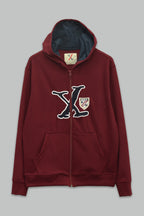 Sudadera polar supersoft para hombre, bordada con manga larga, bolsas frontales y cierre.